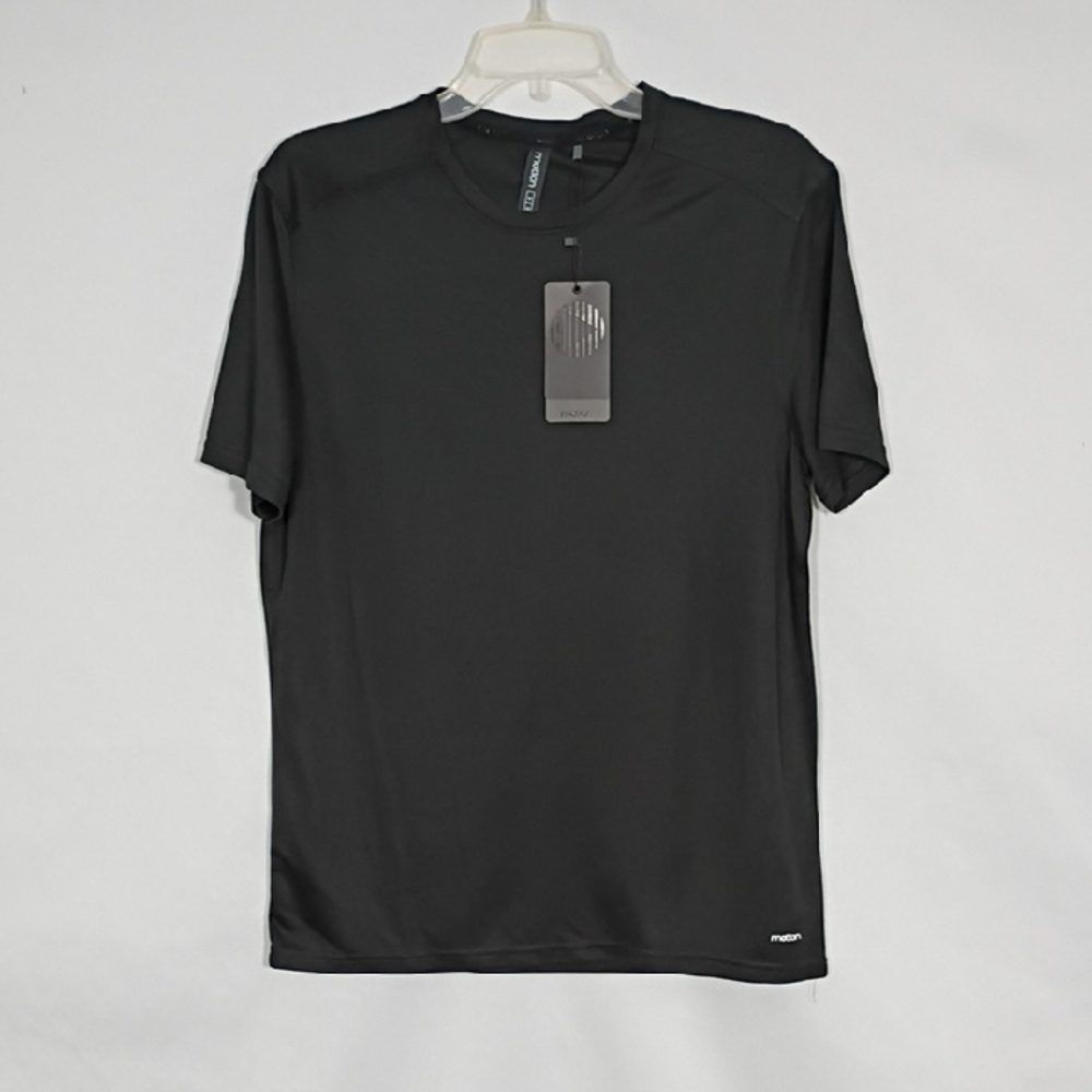 NEW Motion Black Onyx Pique Modal Core Crew Neck Tee Mens Size Small Workout